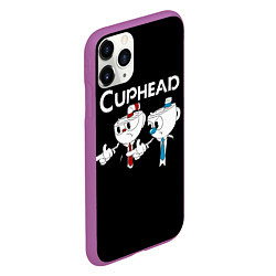 Чехол iPhone 11 Pro матовый Cuphead грозные ребята из Криминального чтива, цвет: 3D-фиолетовый — фото 2