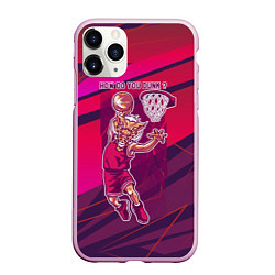 Чехол iPhone 11 Pro матовый Баскетбол кабан, цвет: 3D-розовый