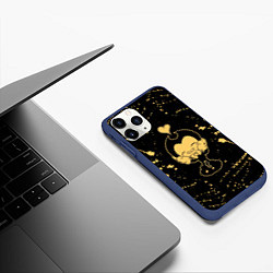 Чехол iPhone 11 Pro матовый Bendy And The Ink Machine heart, цвет: 3D-тёмно-синий — фото 2