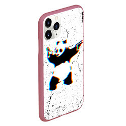 Чехол iPhone 11 Pro матовый Banksy Panda with guns Бэнкси, цвет: 3D-малиновый — фото 2