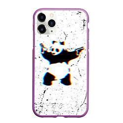 Чехол iPhone 11 Pro матовый Banksy Panda with guns Бэнкси, цвет: 3D-фиолетовый