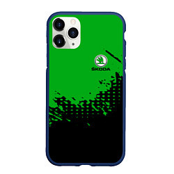 Чехол iPhone 11 Pro матовый Skoda Auto Logo, цвет: 3D-тёмно-синий