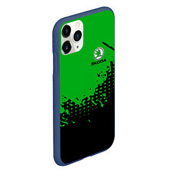 Чехол iPhone 11 Pro матовый Skoda Auto Logo, цвет: 3D-тёмно-синий — фото 2