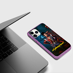 Чехол iPhone 11 Pro матовый Panam Cyberpunk2077 Панам, цвет: 3D-фиолетовый — фото 2