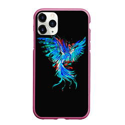 Чехол iPhone 11 Pro матовый Феникс Phoenix, цвет: 3D-малиновый