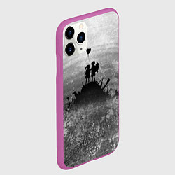 Чехол iPhone 11 Pro матовый Бэнкси Дети Любовь Banksy, цвет: 3D-фиолетовый — фото 2