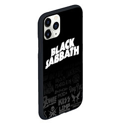 Чехол iPhone 11 Pro матовый Black Sabbath логотипы рок групп, цвет: 3D-черный — фото 2