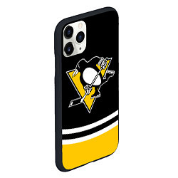 Чехол iPhone 11 Pro матовый Pittsburgh Penguins Питтсбург Пингвинз, цвет: 3D-черный — фото 2