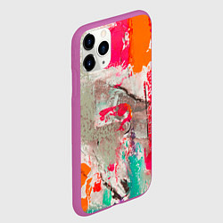 Чехол iPhone 11 Pro матовый Кляксы Моцарта, цвет: 3D-фиолетовый — фото 2