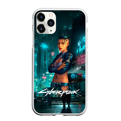 Чехол iPhone 11 Pro матовый Vi cyberpunk2077 Ви, цвет: 3D-белый