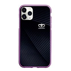 Чехол iPhone 11 Pro матовый DAEWOO auto, цвет: 3D-фиолетовый