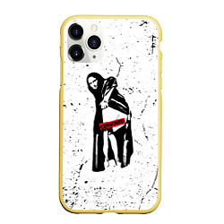 Чехол iPhone 11 Pro матовый Banksy Mona Lisa Бэнкси, цвет: 3D-желтый