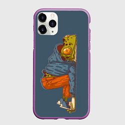 Чехол iPhone 11 Pro матовый Уставшая лягуха, цвет: 3D-фиолетовый