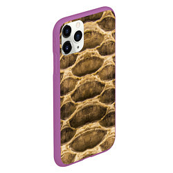 Чехол iPhone 11 Pro матовый Snake Skin Pattern, цвет: 3D-фиолетовый — фото 2