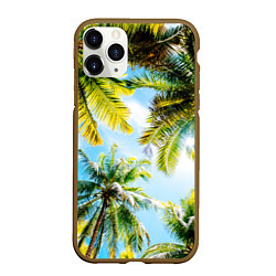 Чехол iPhone 11 Pro матовый Пальмы под солнцем, цвет: 3D-коричневый