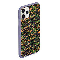 Чехол iPhone 11 Pro матовый Абстрактный геометрический оранжевый черный и зеле, цвет: 3D-серый — фото 2