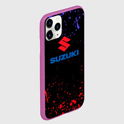 Чехол iPhone 11 Pro матовый SUZUKI брызги красок, цвет: 3D-фиолетовый — фото 2