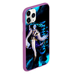 Чехол iPhone 11 Pro матовый Kamisato Ayato Камисато Аято, цвет: 3D-фиолетовый — фото 2