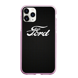 Чехол iPhone 11 Pro матовый Ford форд крбон, цвет: 3D-розовый