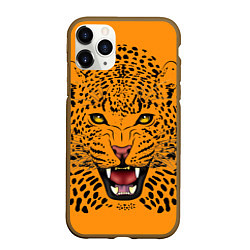 Чехол iPhone 11 Pro матовый Leopard Леопард, цвет: 3D-коричневый