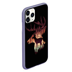 Чехол iPhone 11 Pro матовый Душа природы - олень, цвет: 3D-серый — фото 2