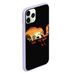 Чехол iPhone 11 Pro матовый Душа природы - слон, цвет: 3D-светло-сиреневый — фото 2