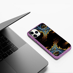Чехол iPhone 11 Pro матовый Огненные фракталы 3d, цвет: 3D-фиолетовый — фото 2