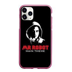 Чехол iPhone 11 Pro матовый MR ROBOT Хакер, цвет: 3D-малиновый