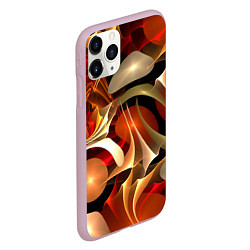 Чехол iPhone 11 Pro матовый Абстрактные цифровые спирали, цвет: 3D-розовый — фото 2