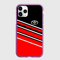 Чехол iPhone 11 Pro матовый Toyot полосы, цвет: 3D-фиолетовый