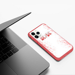 Чехол iPhone 11 Pro матовый ACDC Паттерн, цвет: 3D-красный — фото 2