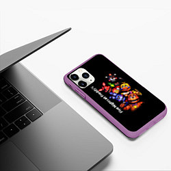 Чехол iPhone 11 Pro матовый Five Nights at Freddys - FNAF - персонажи игры, цвет: 3D-фиолетовый — фото 2