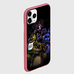 Чехол iPhone 11 Pro матовый Five Nights at Freddys - FNAF персонажи игры, цвет: 3D-малиновый — фото 2