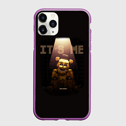 Чехол iPhone 11 Pro матовый Five Nights at Freddys - мишка Фредди, цвет: 3D-фиолетовый