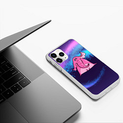 Чехол iPhone 11 Pro матовый Розовый слоник, цвет: 3D-белый — фото 2