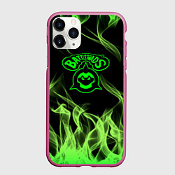 Чехол iPhone 11 Pro матовый Battletoads боевые жабы огонь, цвет: 3D-малиновый
