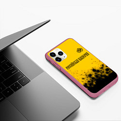 Чехол iPhone 11 Pro матовый RUSSIAN EMPIRE - ГЕРБ Брызги, цвет: 3D-малиновый — фото 2