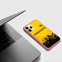 Чехол iPhone 11 Pro матовый RUSSIAN EMPIRE - ГЕРБ Брызги, цвет: 3D-малиновый — фото 2