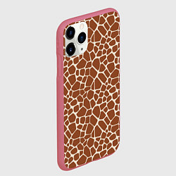 Чехол iPhone 11 Pro матовый Шкура Жирафа - Giraffe, цвет: 3D-малиновый — фото 2