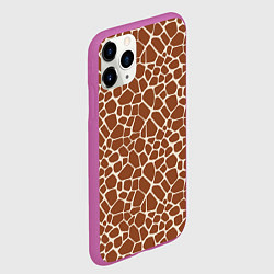 Чехол iPhone 11 Pro матовый Шкура Жирафа - Giraffe, цвет: 3D-фиолетовый — фото 2