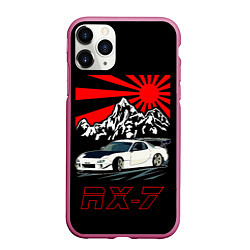 Чехол iPhone 11 Pro матовый Мазда RX - 7, цвет: 3D-малиновый