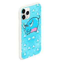 Чехол iPhone 11 Pro матовый Большой голубой слон, цвет: 3D-белый — фото 2