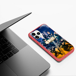 Чехол iPhone 11 Pro матовый Атака на титановAttack on Titan, цвет: 3D-красный — фото 2