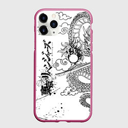 Чехол iPhone 11 Pro матовый ТОКЙИСКИЕ МСТИТЕЛИ ЧЁРНО БЕЛЫЙ TOKYO REVENGERS, цвет: 3D-малиновый