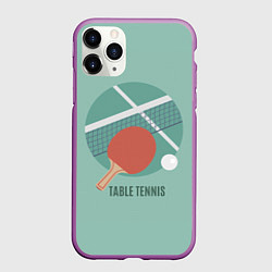 Чехол iPhone 11 Pro матовый TABLE TENNIS Теннис, цвет: 3D-фиолетовый