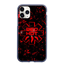Чехол iPhone 11 Pro матовый Red Hot Chili Peppers, лого, цвет: 3D-серый