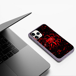 Чехол iPhone 11 Pro матовый Red Hot Chili Peppers, лого, цвет: 3D-серый — фото 2