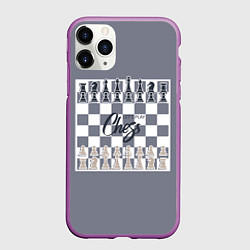 Чехол iPhone 11 Pro матовый Lets play chess, цвет: 3D-фиолетовый