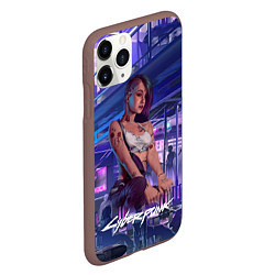 Чехол iPhone 11 Pro матовый Jydy Джуди Cyberpunk2077, цвет: 3D-коричневый — фото 2