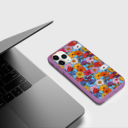 Чехол iPhone 11 Pro матовый Ромашки-лютики, цвет: 3D-фиолетовый — фото 2